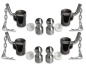 Preview: Kugelkipplager Kipplager Ø 43 mm 4-er Set für Dreiseitenkipper Anhänger mit Steckbolzen