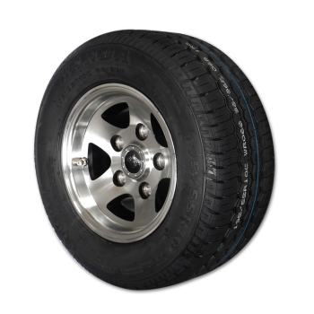 195/55R10 C Alu Komplettrad 18x8.0-10 - 6.00x10 6x10 6jx10 LK5x112 LM Rad 10 Zoll -  Pkw Anhänger DOT22 195/55 R10C