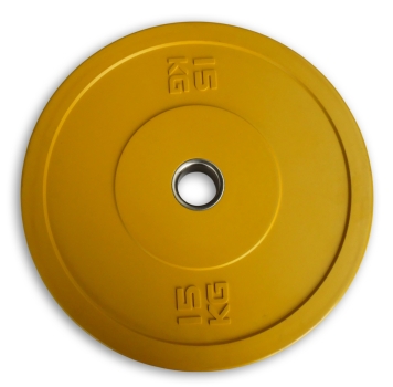 Preview: 2x 15 kg Bumper Plates  Olympia 50mm Hantelscheibe Gewichtsscheiben GELB