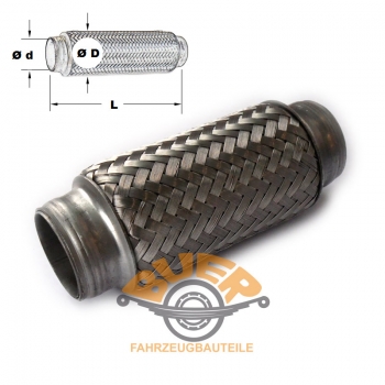 Ø 45 x 94 mm Flexrohr Flexibles Auspuffrohr Hosenrohr Edelstahl