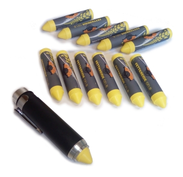 12x fat chalk marking chalk tire chalk tire marking YELLOW + chalk holder