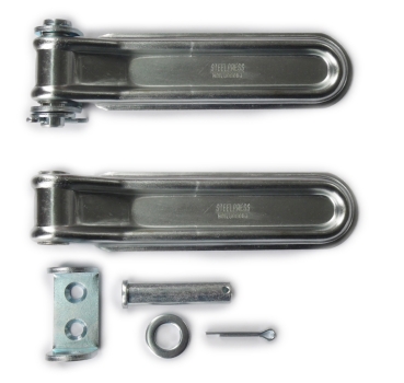 2x Bordwandscharnier Klappscharnier 270 mm mit Bock Bolzen Splint