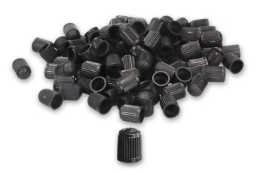 100x Valve caps black plastic