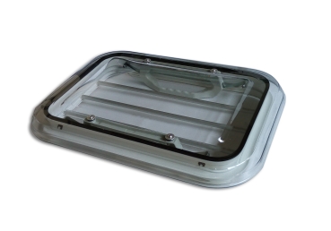 Horse trailer window 350 x 500 mm SMOKE