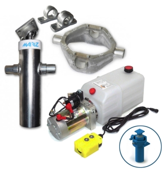 Hydraulic pump aggregat - 12Volt + hydraulic cylinder 900mm + cradle
