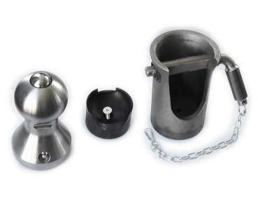 3-Way Tilting Bearings 80 mm with welding ball & security bolt - three-way tipper