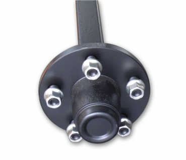 Agriculture trailer axle,  carrying axle 40 mm square 1500 mm 1850 kg - 5 x 112 - incl. 2x 185R14 C ET0 complete wheels