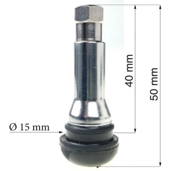 Preview: 4x TR414 Gummiventile, Snap-In, Ventile für Schlauchlose Reifen , CHROM
