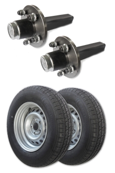 2x Laufachsstummel Achsstummel 5-Loch 45mm(Vkt) Rad 185R14C 5x112 - 14Zoll