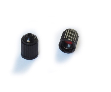 100x Valve cap black plastic