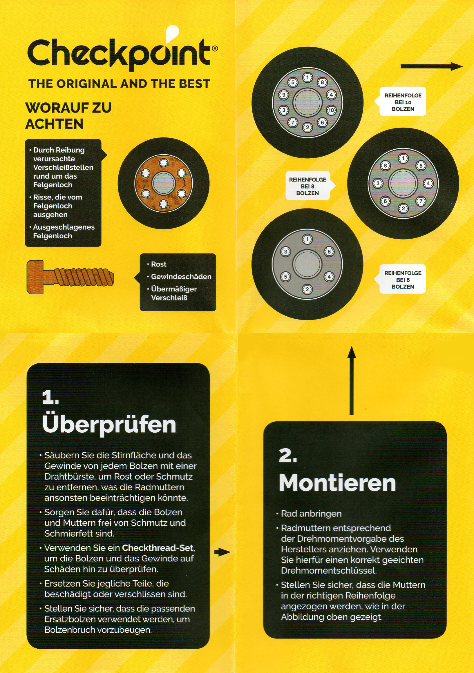 Buer 10x truck wheel nut indicators for SW33 wheel nuts (33mm)