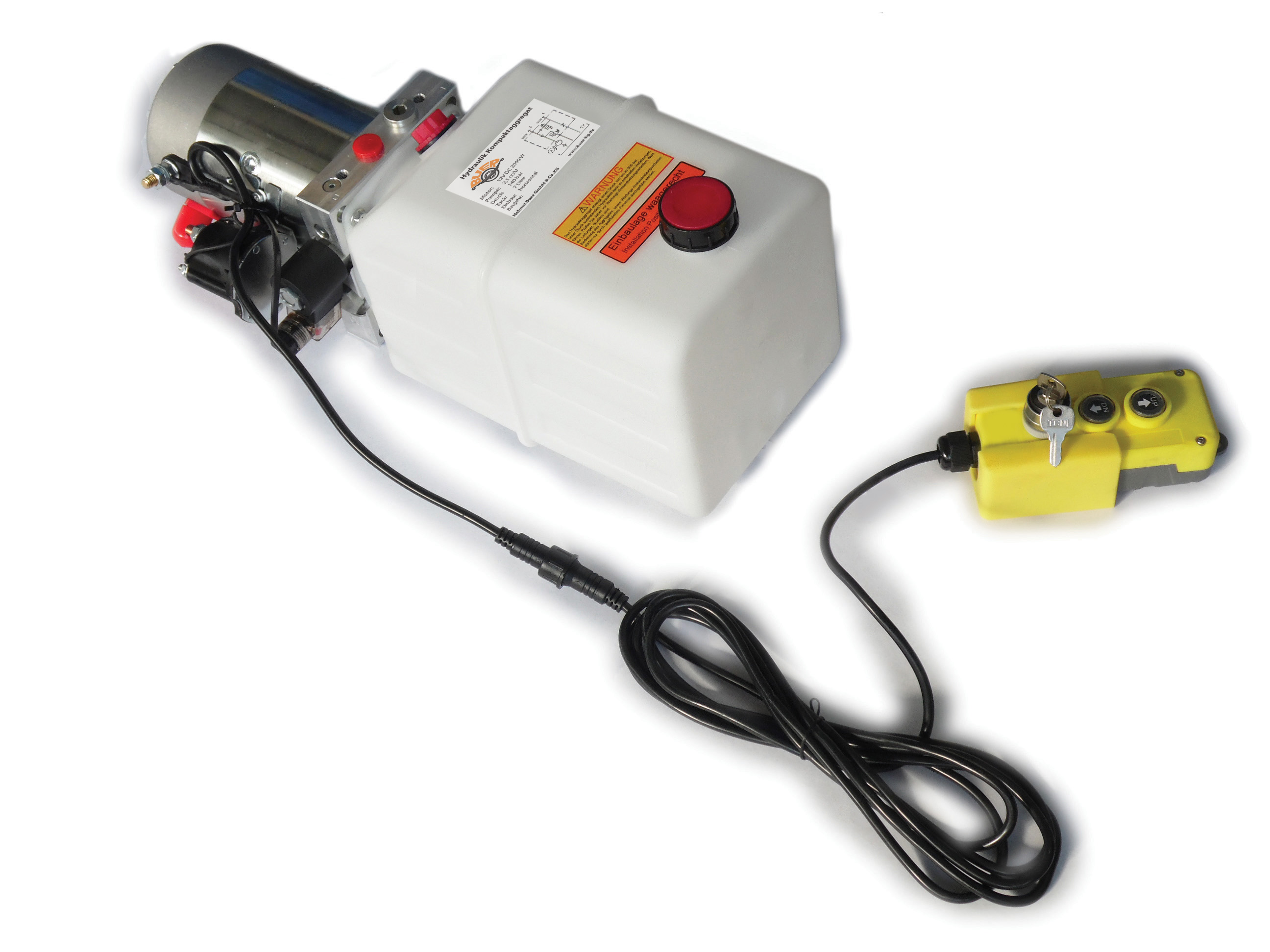 Buer KG-Shop - Hydraulic pump UD1845A - 12Volt / 6,6l tank with remote  control
