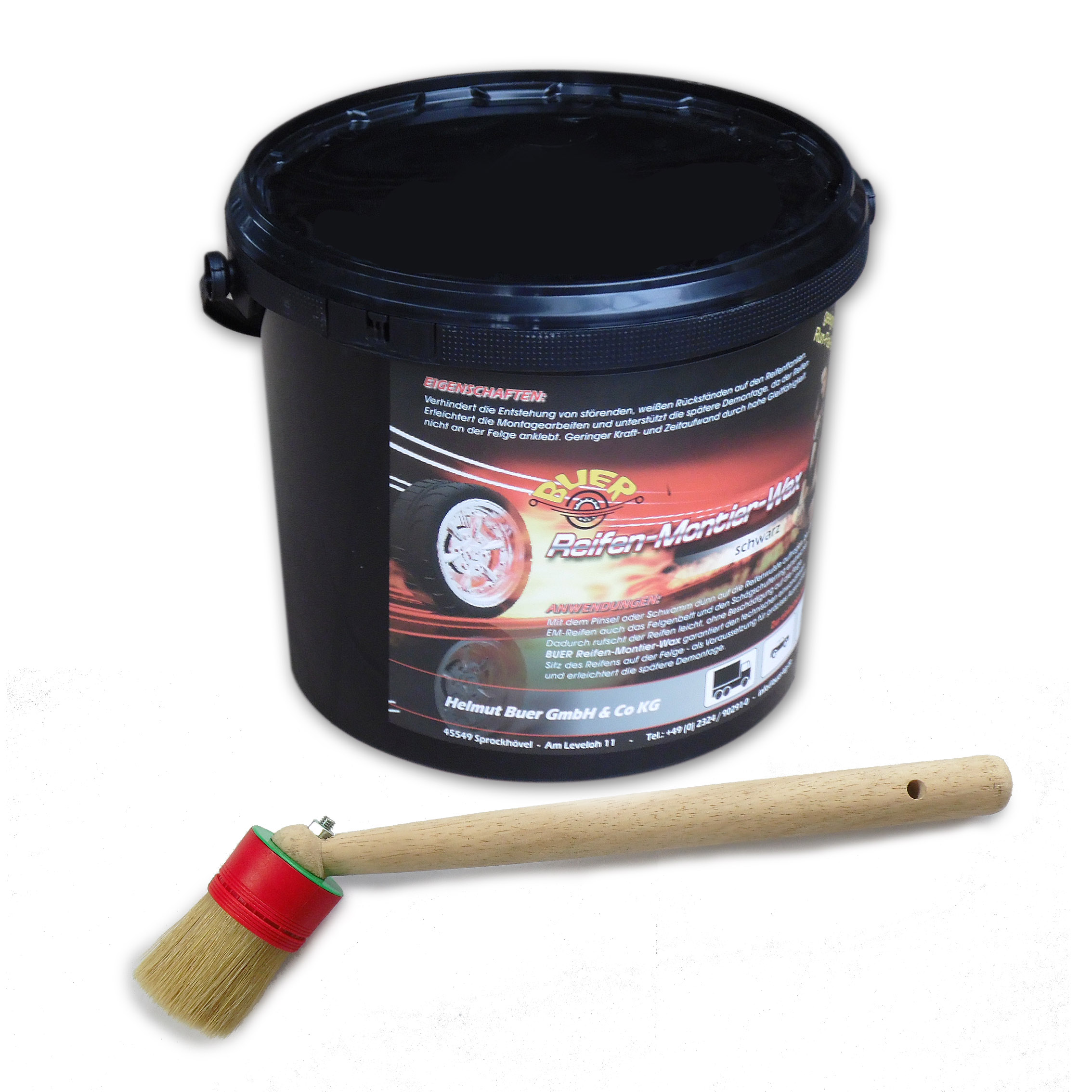 Buer KG-Shop - Tyre mounting paste, Tire mounting wax - black - bucket à 5  kg - Run Flat Tires suitable