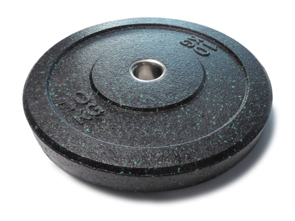 10 kg Crump Bumper Plates, Hi-Temp Hantelscheibe - grün gesprenkelt