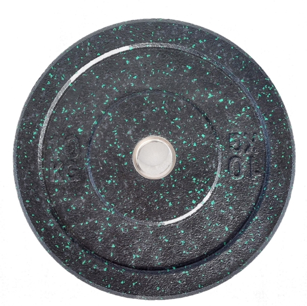 10 kg Crump Bumper Plates, Hi-Temp Hantelscheibe - grün gesprenkelt