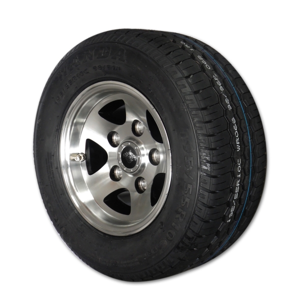 195/55R10 C Alu Komplettrad 18x8.0-10 - 6.00x10 6x10 6jx10 LK5x112 LM Rad 10 Zoll -  Pkw Anhänger DOT22 195/55 R10C