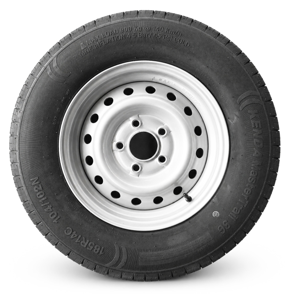 185R14 C 104/102N offset 30, 5x112 5.5Jx14 complete wheel for car trailer, tiny houses, mobile home
