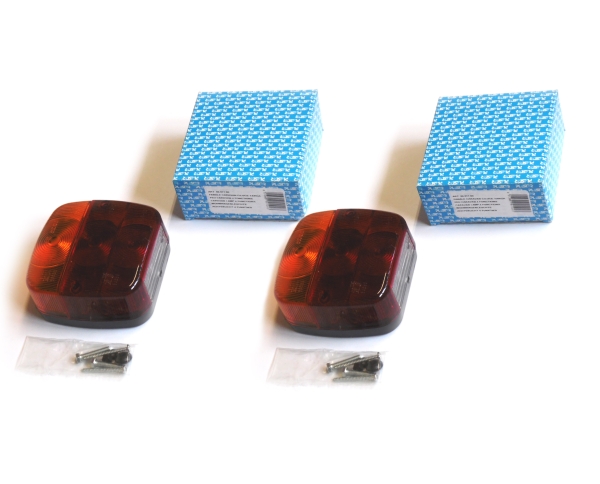 2x three-chamber light with license plate light for caravan trailer 12V - orig.  Plastar