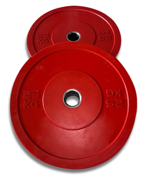 1x 25 kg Bumper Plates  Olympia 50mm Hantelscheibe Gewichtsscheiben ROT