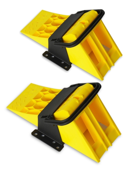 2x Wheel chock incl. holder E36 G36 3500kg plastic DIN 76051-E36 - Car Trailer