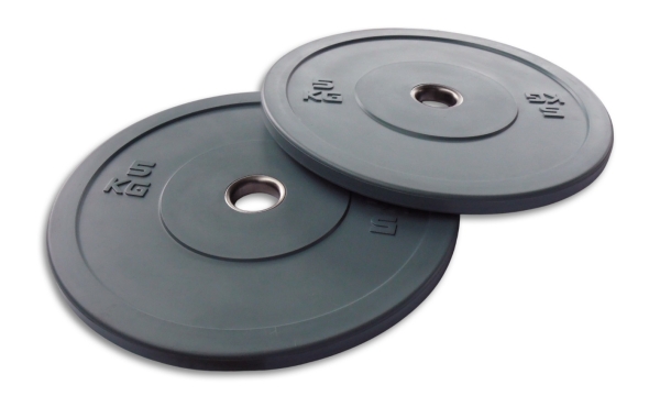 2x 5 kg Bumper Plates  Olympia 50mm Hantelscheibe Gewichtsscheiben GRAU