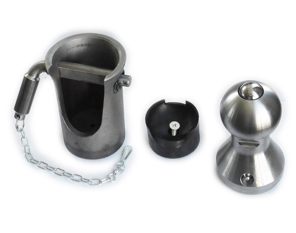 3-Way Tilting Bearings 80 mm with welding ball & security bolt - three-way tipper
