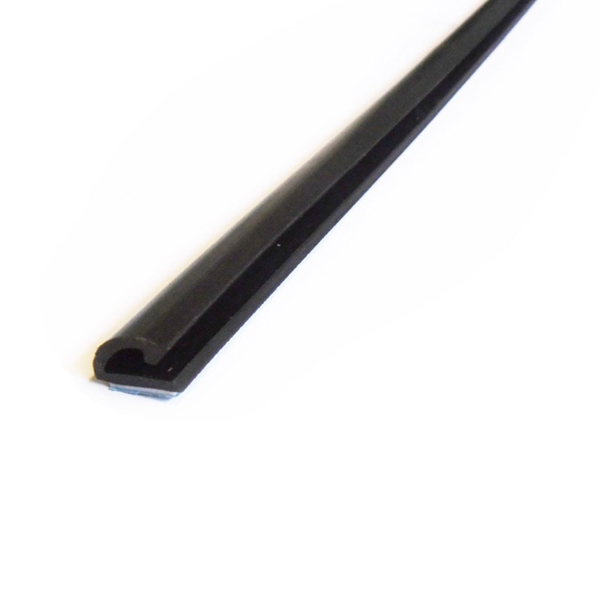 4x Weatherstripping PVC 1000 mm - black elastic  self-adhesive - trailer/ horse trailer
