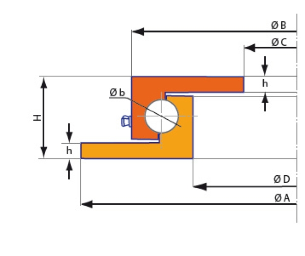 1050 mm - Kugellenkkranz, Drehkranz  - HB 1050 ZG, 1050ZG - (Z-Profil) - B-WARE