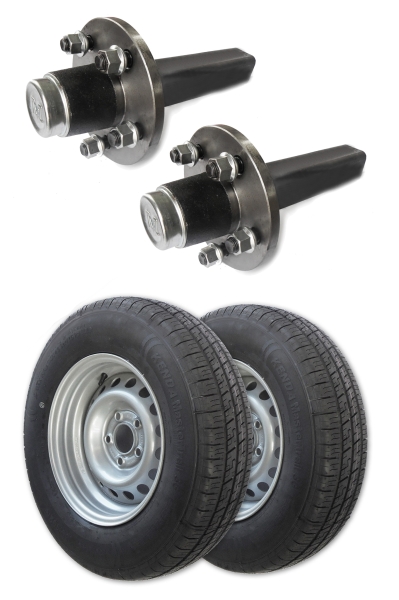 2x Laufachsstummel Achsstummel 5-Loch 45mm(Vkt) Rad 185R14C 5x112 - 14Zoll