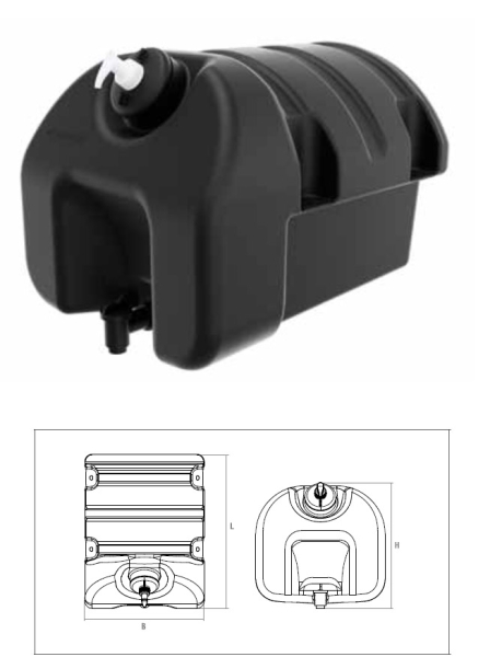 Truck watermate / water canister 30 Liters black - commercial vehicle